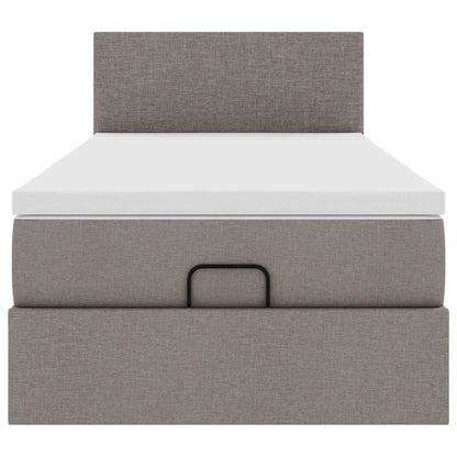Ottoman-Bett mit Matratze & LEDs Taupe 90x190 cm Stoff