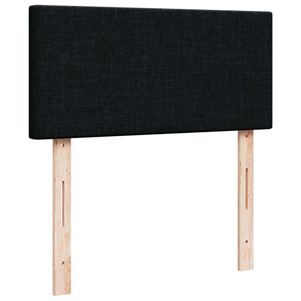 Ottoman-Bett mit Matratze & LEDs Schwarz 90x200 cm Stoff