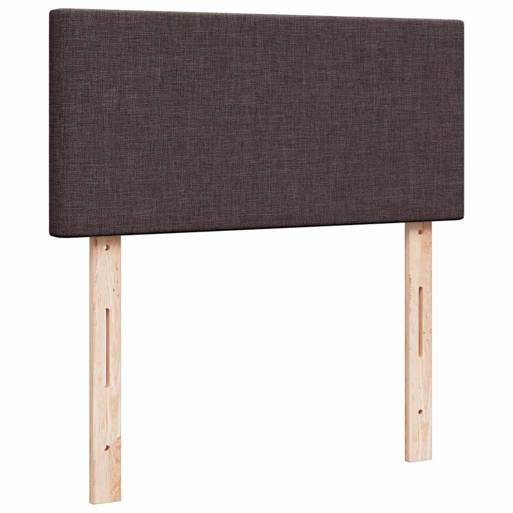 Ottomane Bett mit Matratze & LEDs Dunkelbraun 90x200 cm Stoff