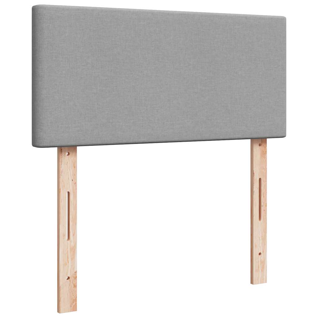 Ottoman-Bett mit Matratze & LEDs Hellgrau 100x200 cm Stoff