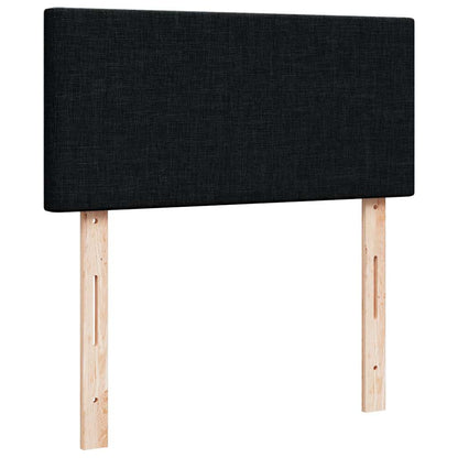 Ottoman-Bett mit Matratze & LEDs Schwarz 100x200 cm Stoff
