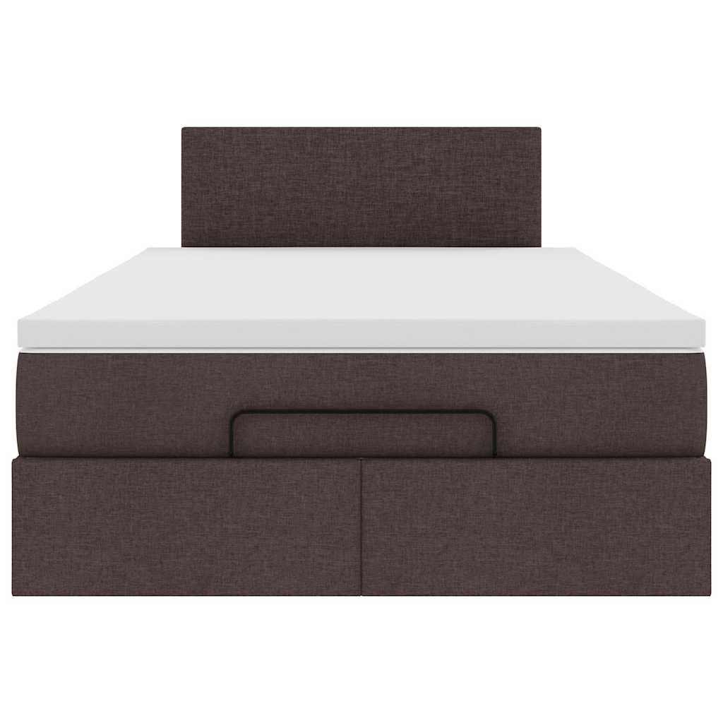 Ottoman-Bett mit Matratze & LEDs Dunkelbraun 120x190 cm Stoff