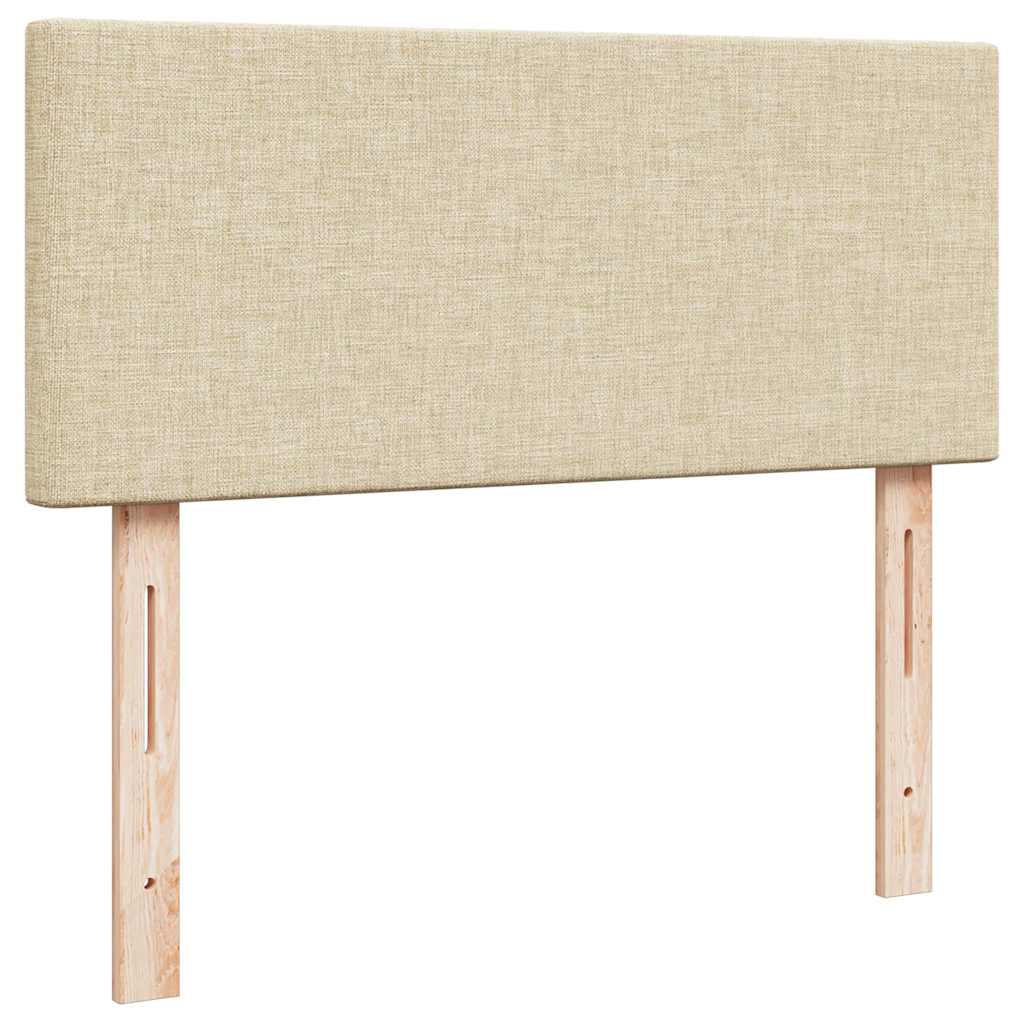 Ottomane Bett mit Matratze & LEDs Creme 120x190 cm Stoff