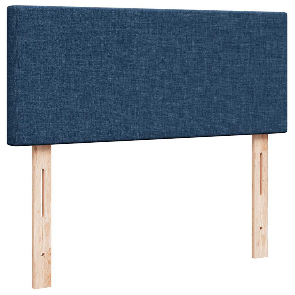 Ottomane Bett mit Matratze & LEDs Blau 120x190 cm Stoff