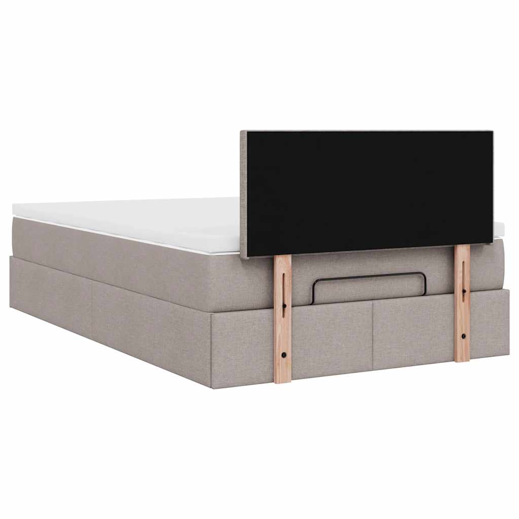 Ottoman-Bett mit Matratze & LEDs Taupe 120x200 cm Stoff