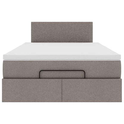 Ottoman-Bett mit Matratze & LEDs Taupe 120x200 cm Stoff