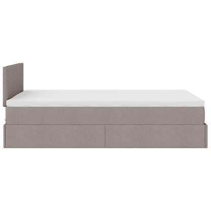 Ottoman-Bett mit Matratze & LEDs Taupe 120x200 cm Stoff