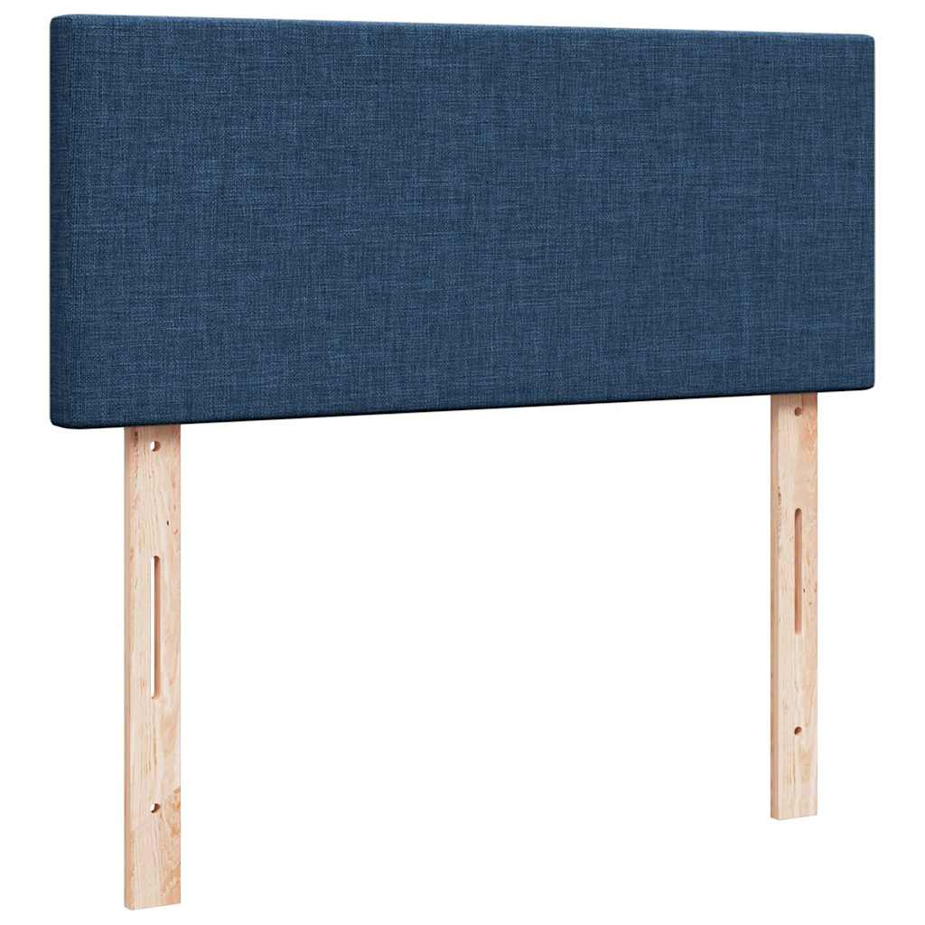 Ottomane Bett mit Matratze & LEDs Blau 120x200 cm Stoff