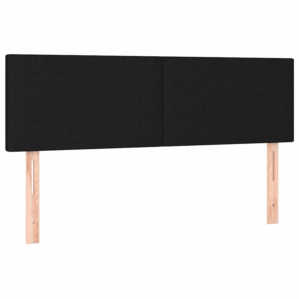 Ottomane Bett mit Matratze & LEDs Schwarz 140x190 cm Stoff