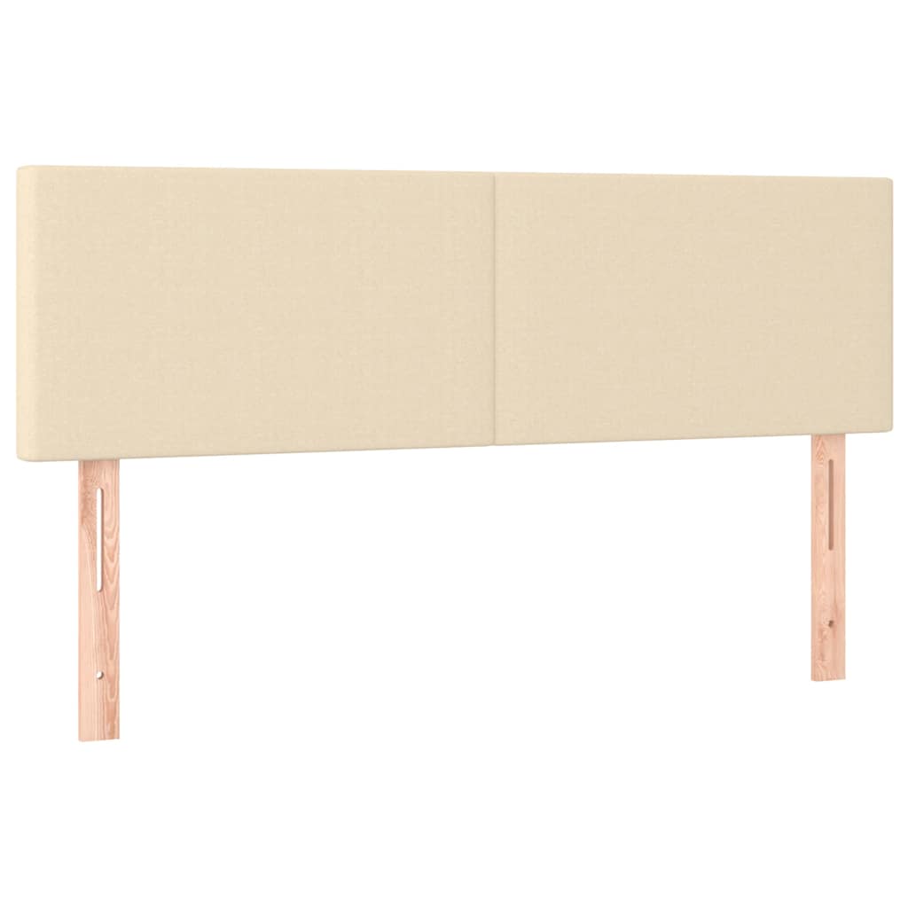Ottomane Bett mit Matratze & LEDs Creme 140x190 cm Stoff