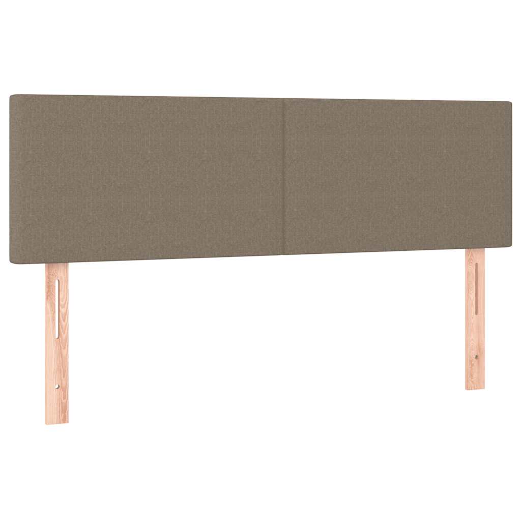 Ottomane Bett mit Matratze & LEDs Taupe 140x200 cm Stoff