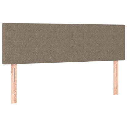 Ottomane Bett mit Matratze & LEDs Taupe 140x200 cm Stoff