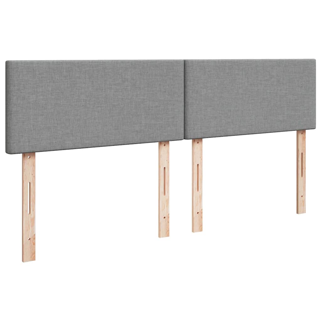 Ottoman-Bett mit Matratze & LEDs Hellgrau 160x200 cm Stoff