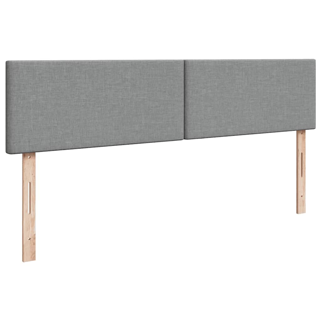 Ottomane Bett mit Matratze & LEDs Hellgrau 180x200 cm Stoff