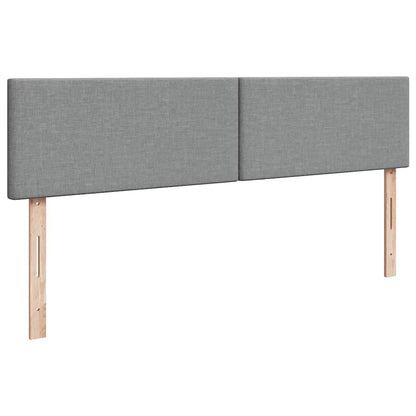 Ottomane Bett mit Matratze & LEDs Hellgrau 180x200 cm Stoff