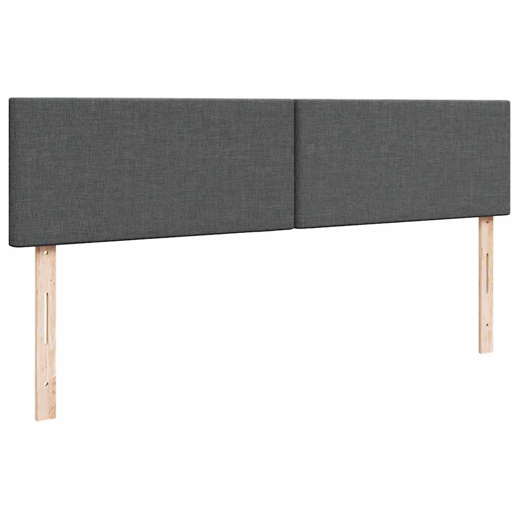 Ottomane Bett mit Matratze & LEDs Dunkelgrau 180x200 cm Stoff