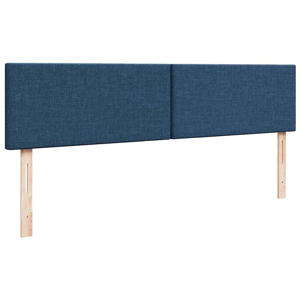 Ottomane Bett mit Matratze & LEDs Blau 180x200 cm Stoff