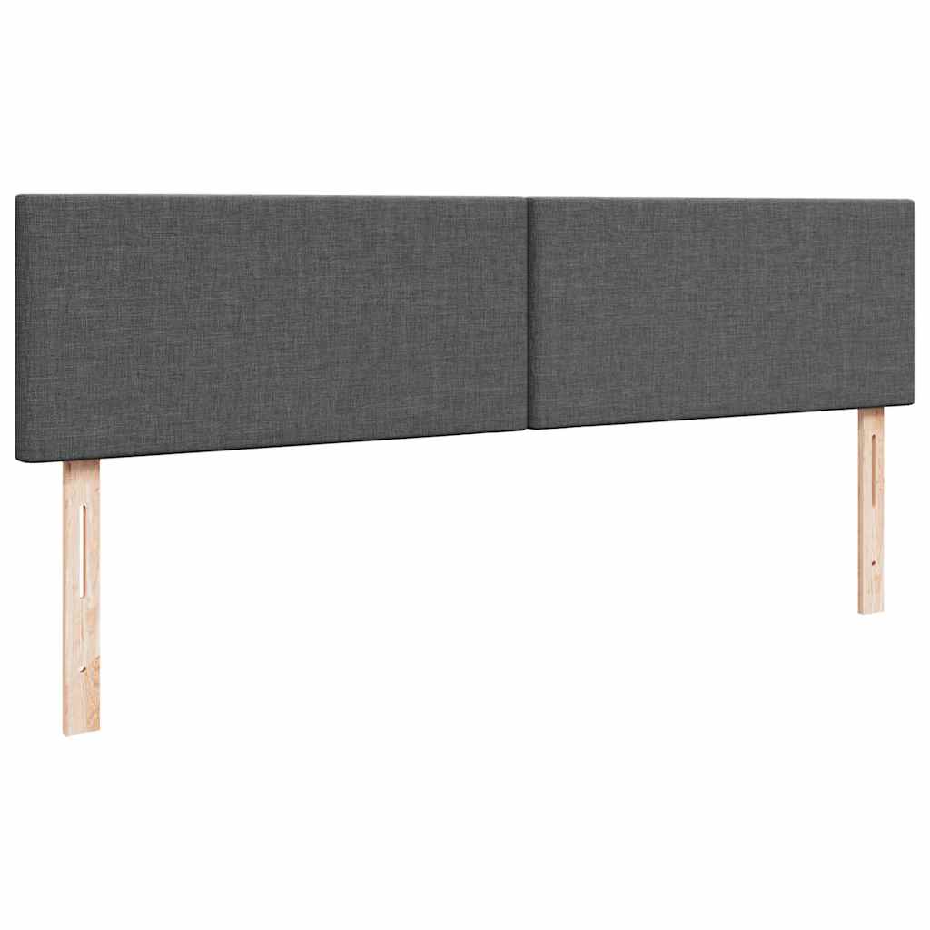 Ottoman-Bett mit Matratzen & LEDs Dunkelgrau 200x200 cm Stoff