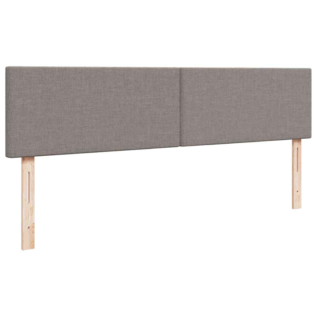 Ottoman-Bett mit Matratzen & LEDs Taupe 200x200 cm Stoff