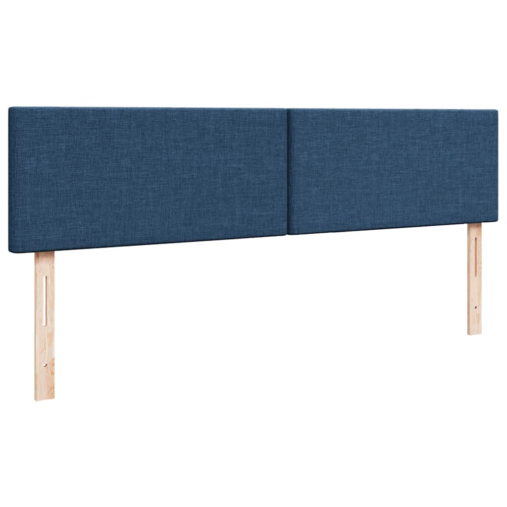 Ottoman-Bett mit Matratzen & LEDs Blau 200x200 cm Stoff