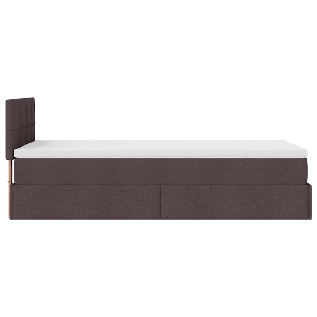 Ottoman-Bett mit Matratze & LEDs Dunkelbraun 80x200 cm Stoff