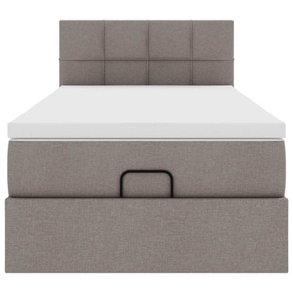 Ottoman-Bett mit Matratze & LEDs Taupe 80x200 cm Stoff