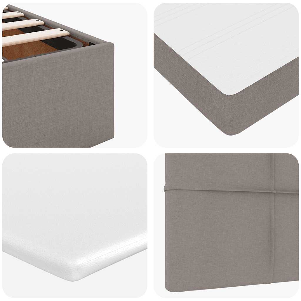 Ottoman-Bett mit Matratze & LEDs Taupe 90x190 cm Stoff