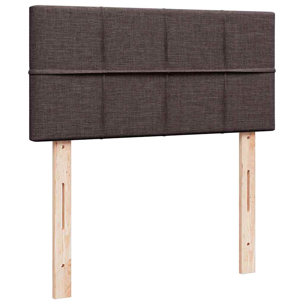 Ottomane Bett mit Matratze & LEDs Dunkelbraun 90x200 cm Stoff