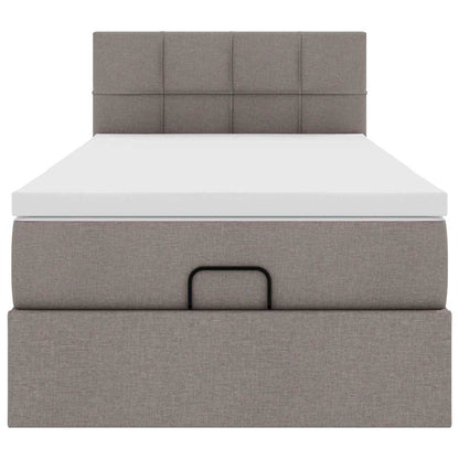 Ottoman-Bett mit Matratze & LEDs Taupe 100x200 cm Stoff