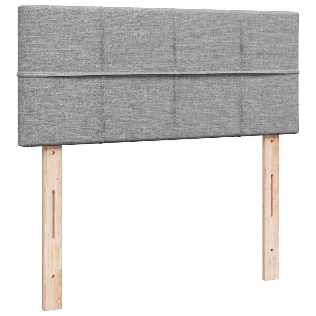 Ottoman-Bett mit Matratze & LEDs Hellgrau 120x190 cm Stoff