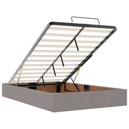 Ottomane Bett mit Matratze & LEDs Taupe 120x190 cm Stoff