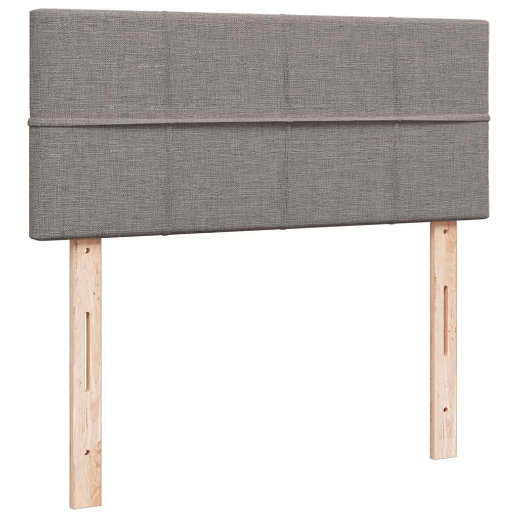 Ottomane Bett mit Matratze & LEDs Taupe 120x190 cm Stoff