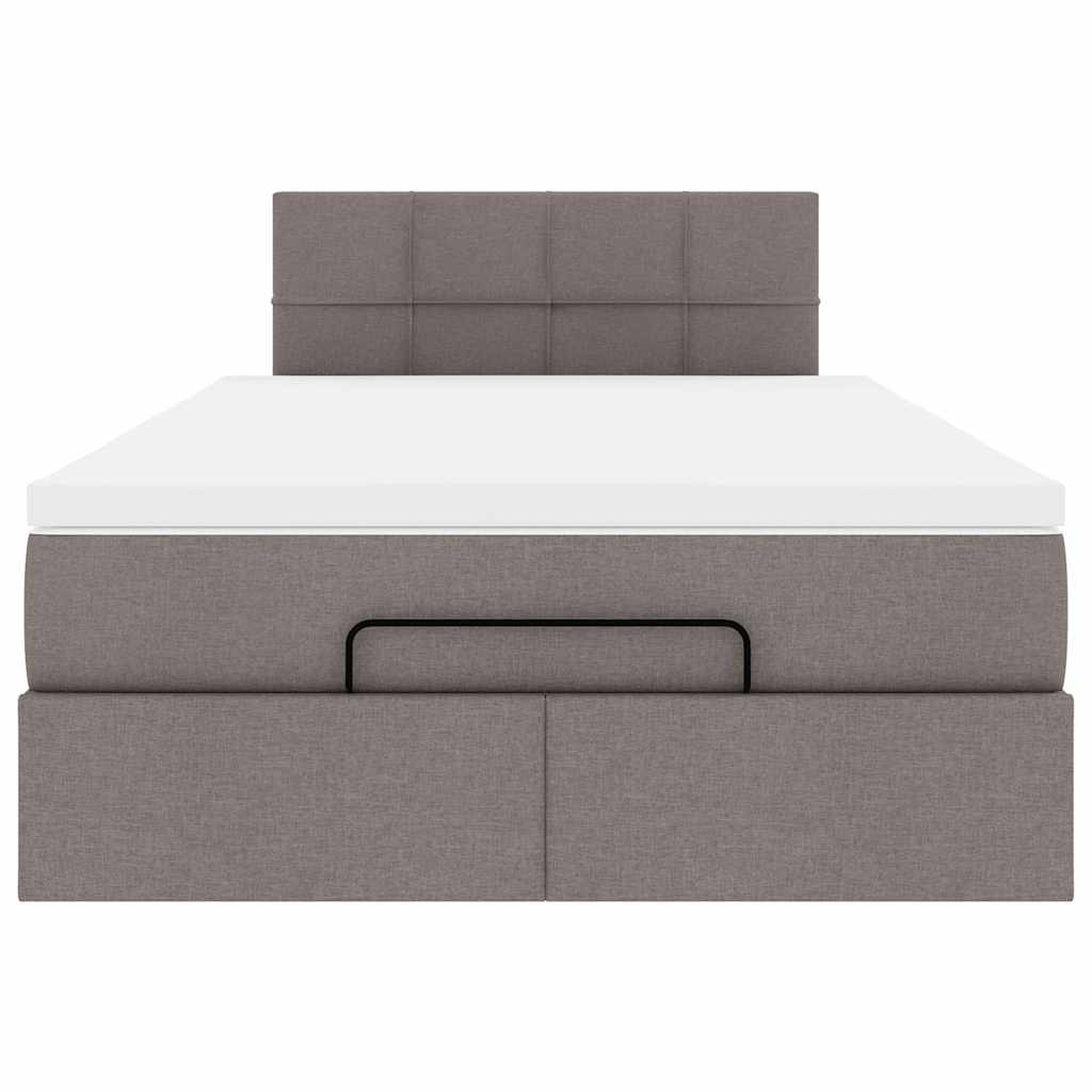 Ottoman-Bett mit Matratze & LEDs Taupe 120x200 cm Stoff