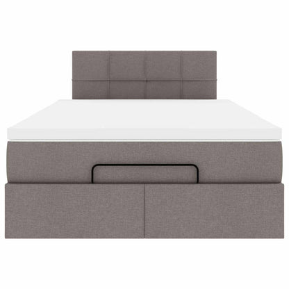 Ottoman-Bett mit Matratze & LEDs Taupe 120x200 cm Stoff