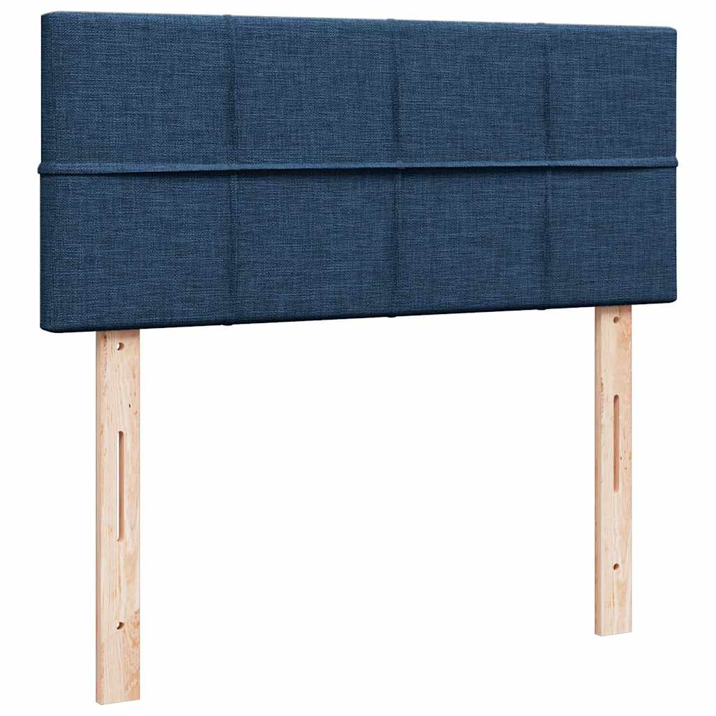 Ottomane Bett mit Matratze & LEDs Blau 120x200 cm Stoff