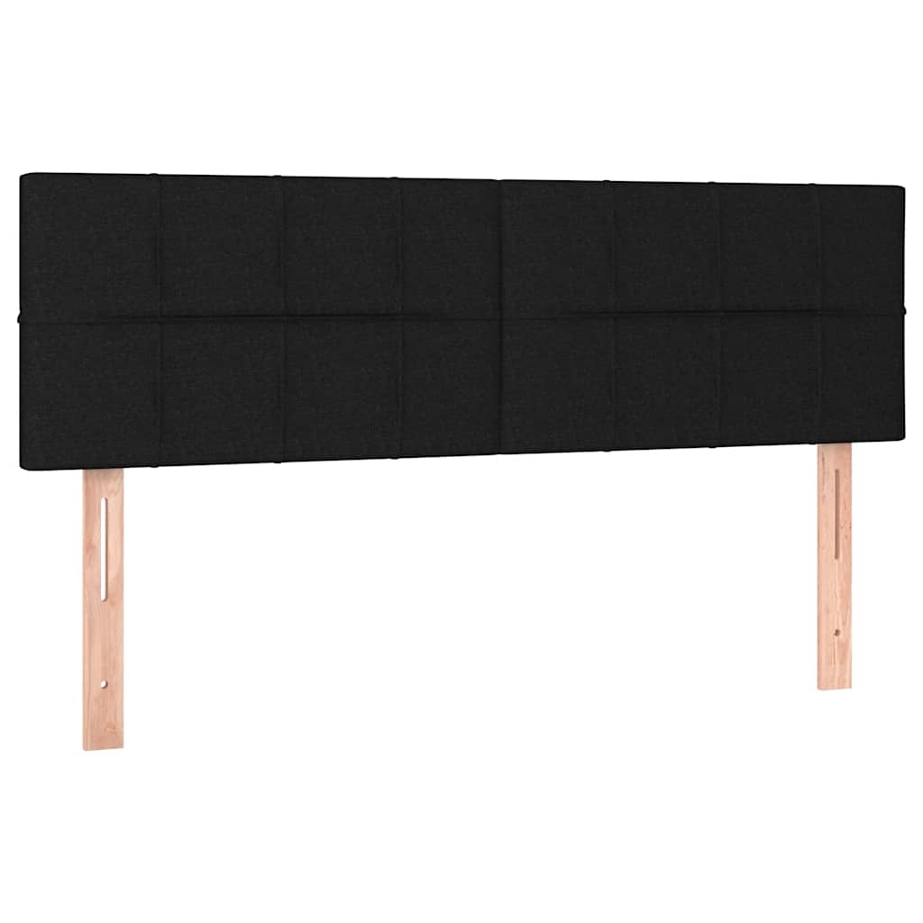 Ottomane Bett mit Matratze & LEDs Schwarz 140x190 cm Stoff