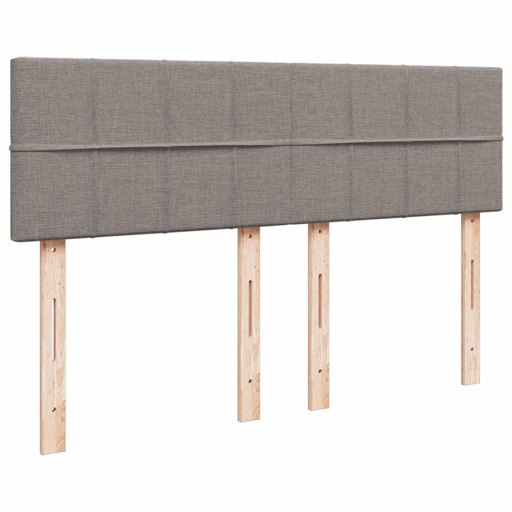 Ottomanische Bett mit Matratze & LEDs Taupe 140x190 cm Stoff