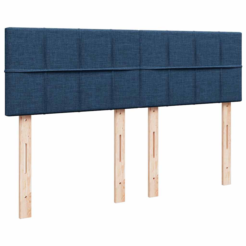 Ottoman-Bett mit Matratze & LEDs Blau 140x200 cm Stoff