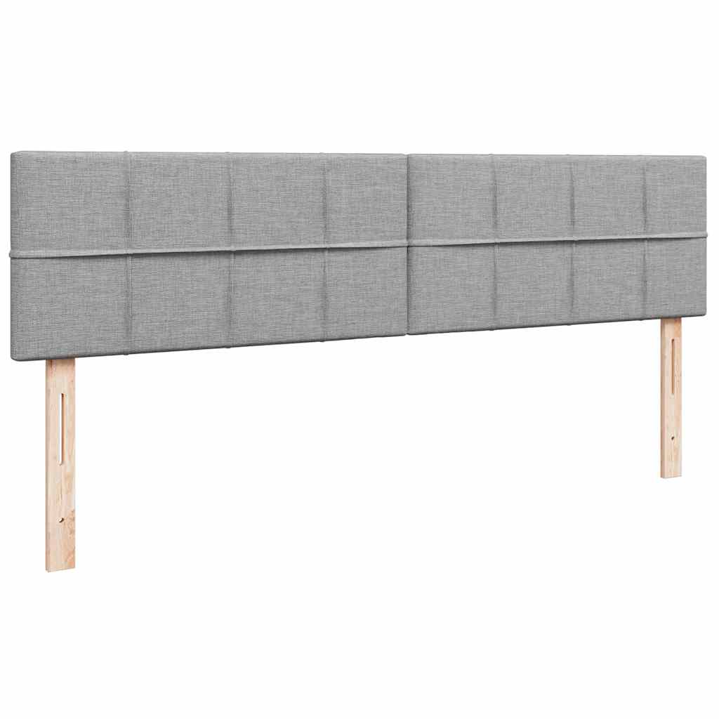 Lit ottoman avec matelas et LED tissu gris clair 180x200 cm