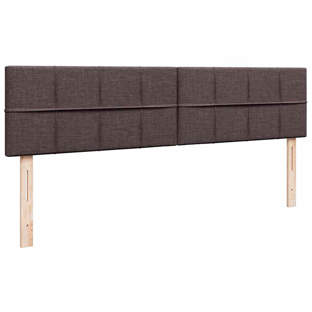 Lit ottoman avec matelas et LED marron foncé 180x200 cm tissu