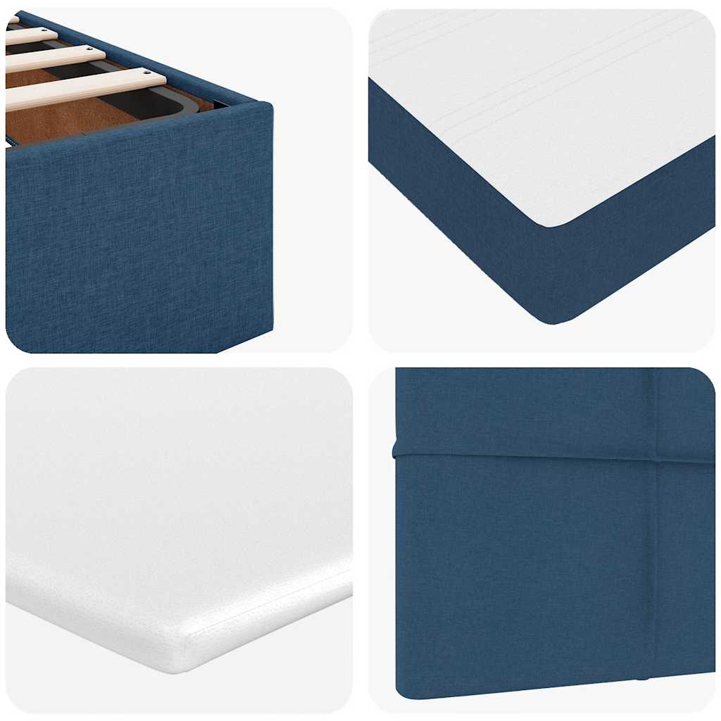 Ottomane Bett mit Matratze & LEDs Blau 180x200 cm Stoff