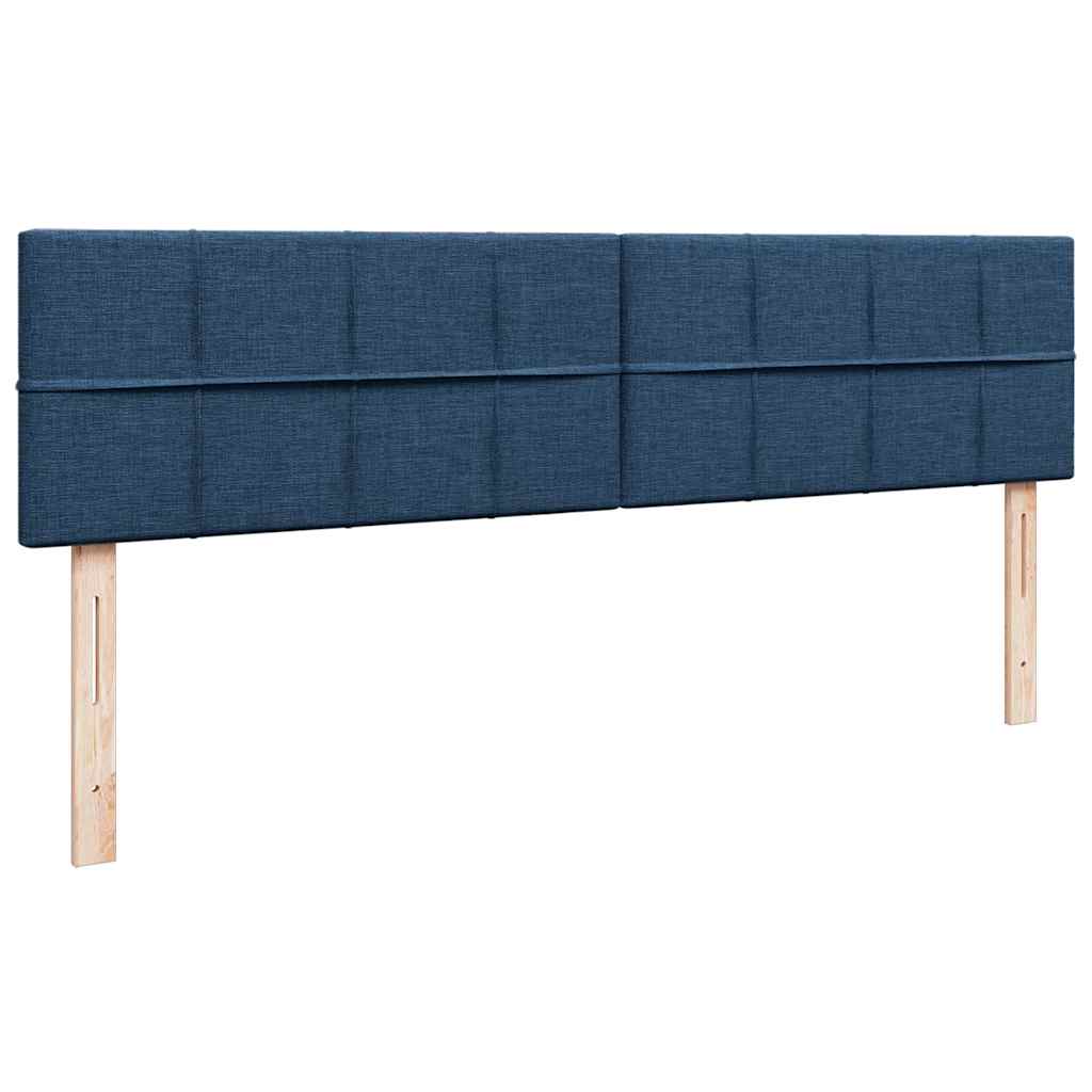 Ottomane Bett mit Matratze & LEDs Blau 180x200 cm Stoff
