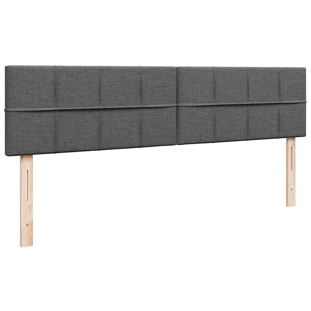 Ottoman-Bett mit Matratzen & LEDs Dunkelgrau 200x200 cm Stoff