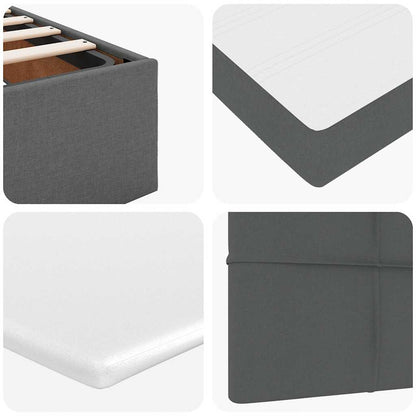 Ottoman-Bett mit Matratzen & LEDs Dunkelgrau 200x200 cm Stoff