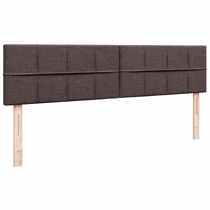 Ottoman-Bett mit Matratzen & LEDs Dunkelbraun 200x200 cm Stoff