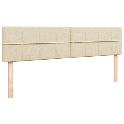 Ottoman-Bett mit Matratzen & LEDs Creme 200x200 cm Stoff