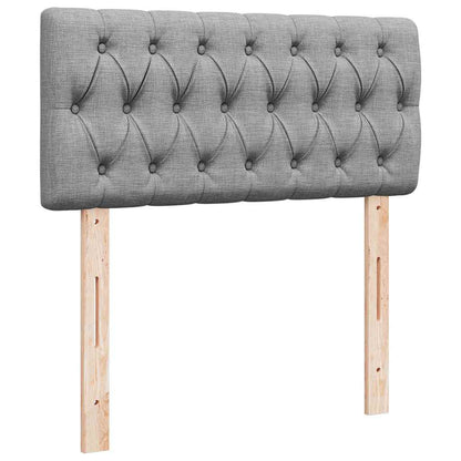 Ottomane Bett mit Matratze & LEDs Hellgrau 80x200 cm Stoff