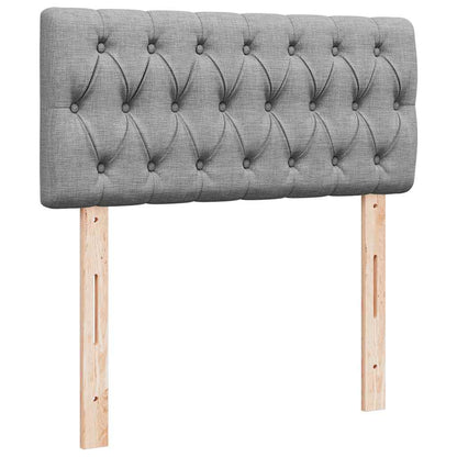 Ottomane Bett mit Matratze & LEDs Hellgrau 90x200 cm Stoff