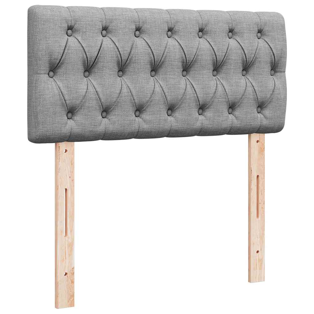 Ottoman-Bett mit Matratze & LEDs Hellgrau 100x200 cm Stoff