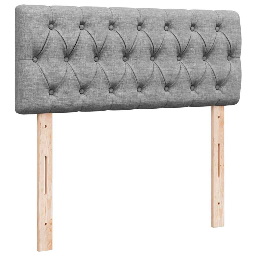 Ottoman-Bett mit Matratze & LEDs Hellgrau 120x190 cm Stoff
